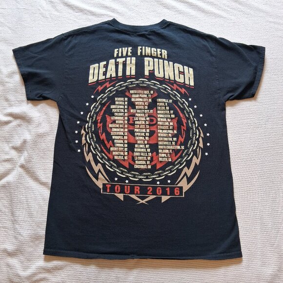Gildan Five Finger Death Punch Show Your Six 2016 Tour Black T-Shirt Adult M - Picture 2 of 11